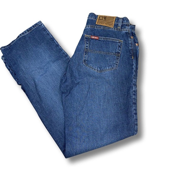 Polo Ralph Lauren Vtg Saturday High Rise Jeans Women's 30x32 Logo Patch - Picture 1 of 6